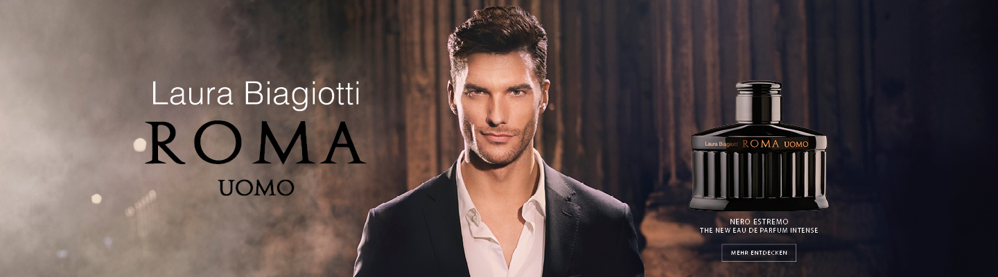 Laura Biagiotti Banner Roma Uomo Nero Estremo 1440x400px