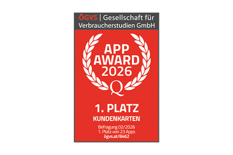 ÖGVS-App-Award 2026: Müller belegt den 1. Platz beim Thema Kundenkarten