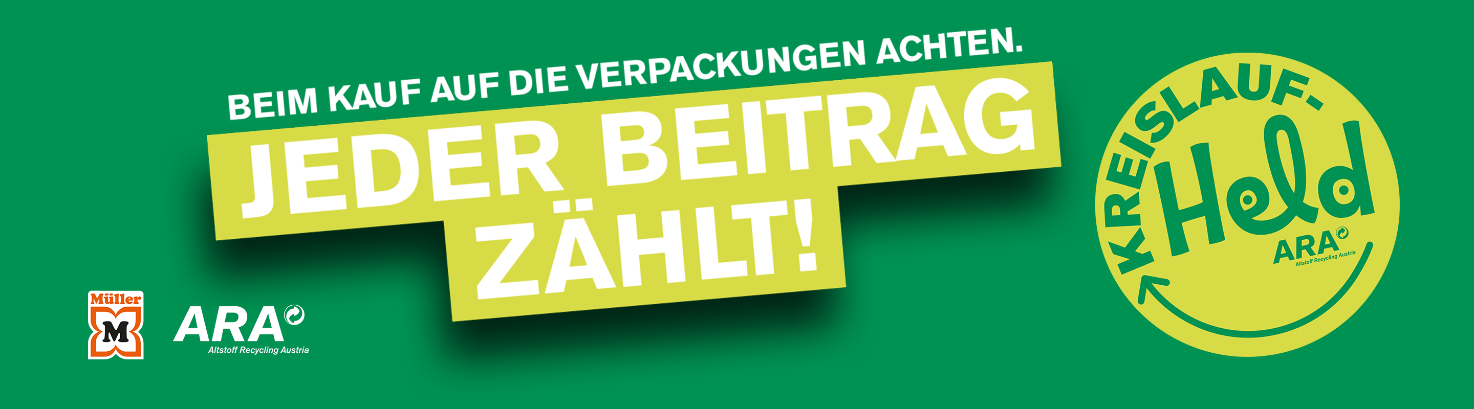 Jeder Beitrag zählt. Ara Kreislaufhelden Banner