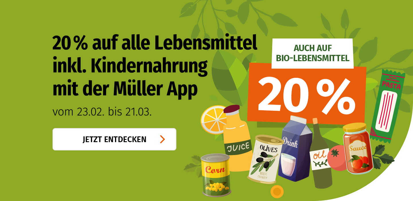 20% auf alle Lebensmittel