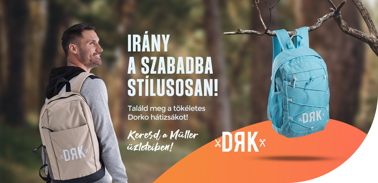 Dorko hátizsákok a Müller üzletekben. 