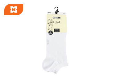 MOVE UP Relax unisex biele ponožky v dvojbalení s komfortným lemom.