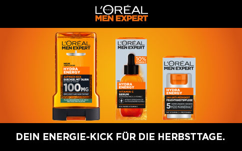 Dein Energiekick für die Herbsttage von L'Oréal Paris Men Expert