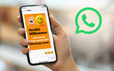 Bleiben Sie informiert, mit dem Müller WhatsApp Kanal