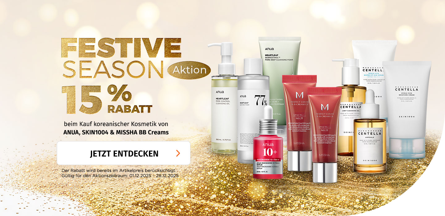 15% Rabatt aus ausgewählte K-Beauty-Marken