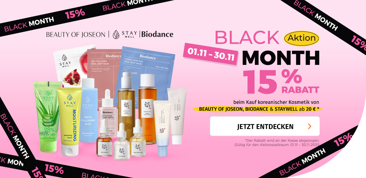 15% auf ausgewählte K-Beauty-Marken im Black Month