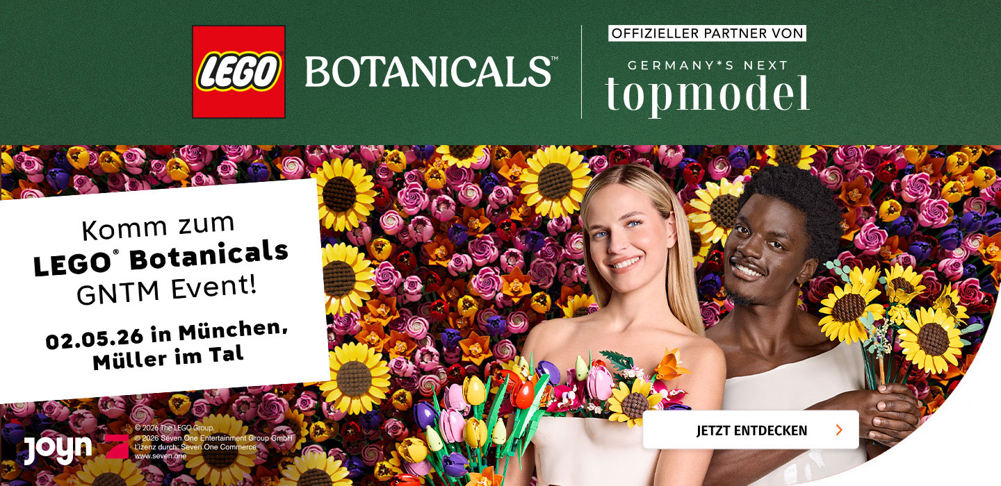 Komm zum LEGO Botanicals GNTM Event bei Müller im Tal in München