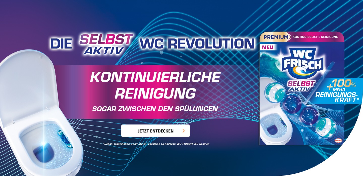 Kontinuierliche Reinigung selbst zwischen den Spülgängen mit WC Frisch