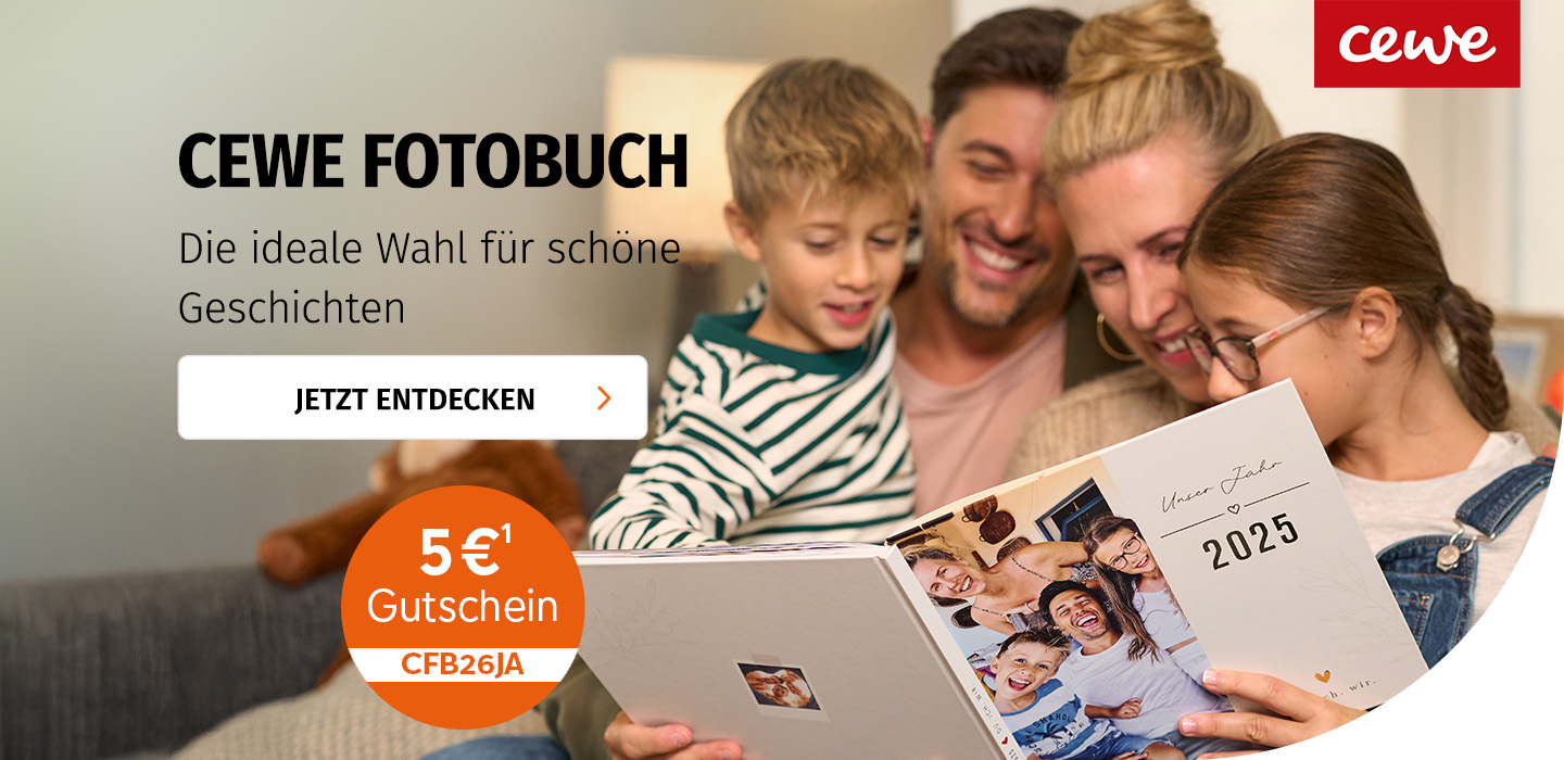 5€ Gutschein für Ihr CEWE Fotobuch