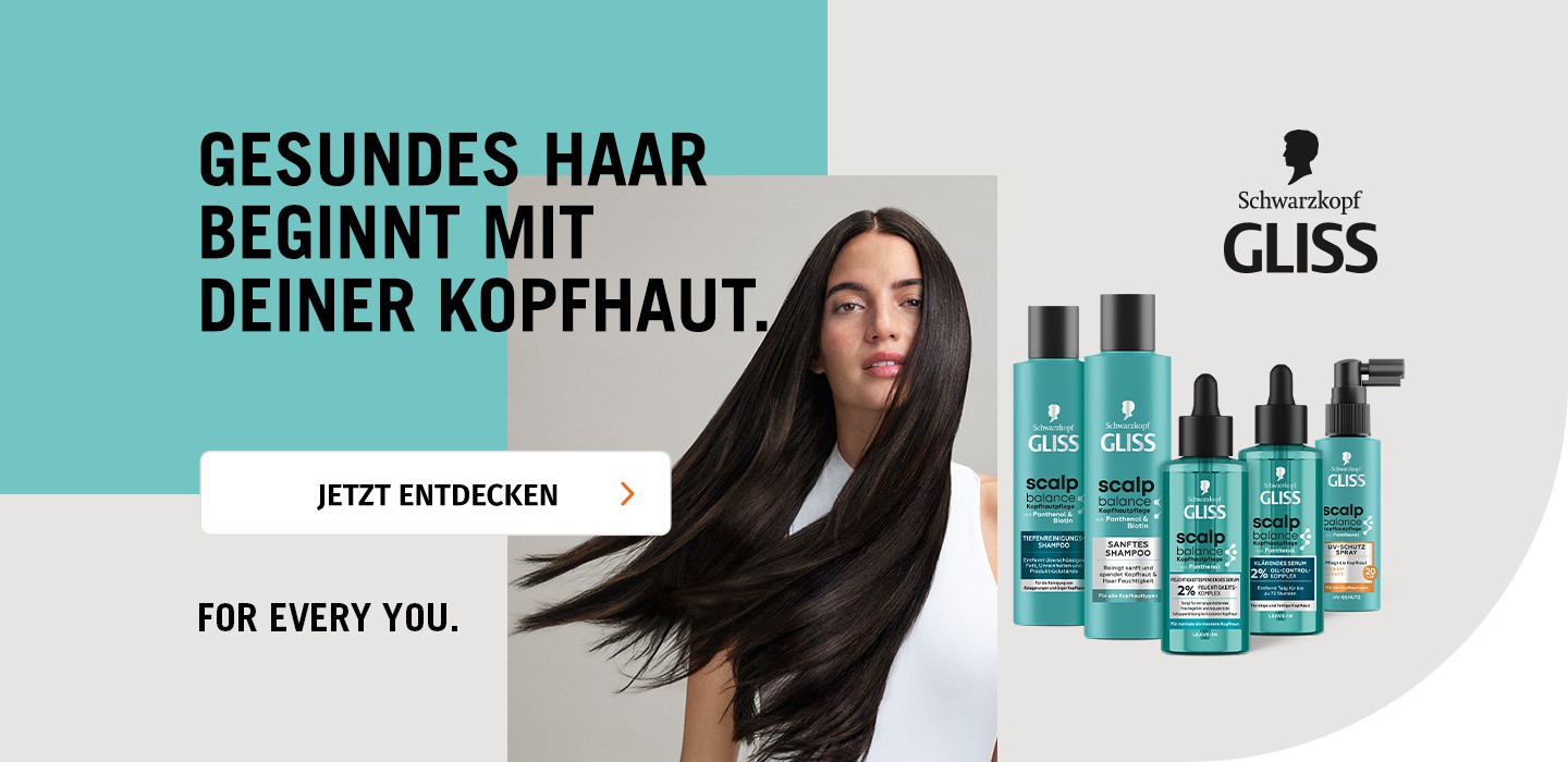 Pflegeserie für einen gesunde Kopfhaut von Schwarzkopf Gliss