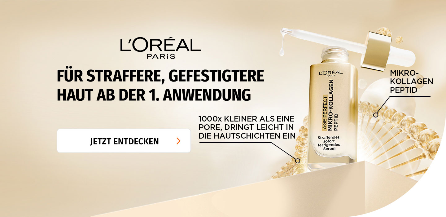 L'Oréal Age Perfect Mikro-Kollagen Peptid für straffere, gefestigtere Haut ab der 1. Anwendung