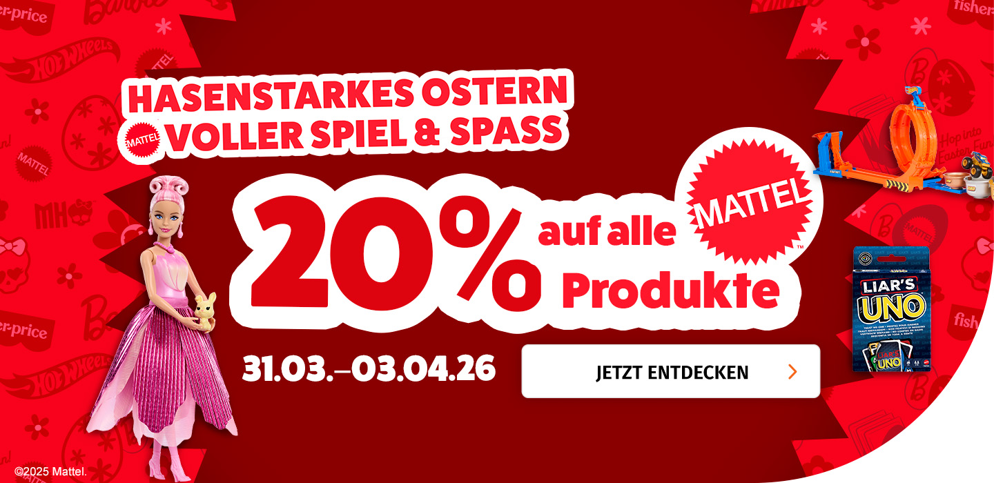 20% auf alle Mattel Produkte vom 31.03. bis 03.04.