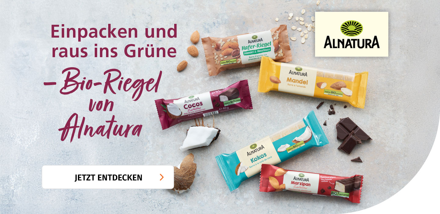 Bunte Bio-Riegel-Vielfalt von Alnatura