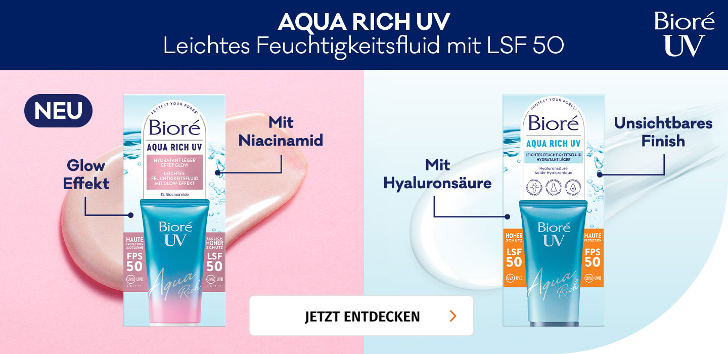 Bioré Aqua Rich UV: Leichtes Feuchtigkeitsfluid mit LSF 50