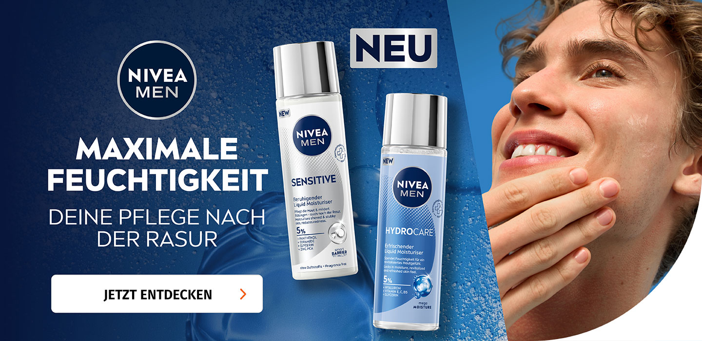 Maximale Feuchtigkeit für die Pflege nach der Rasur von NIVEA Men