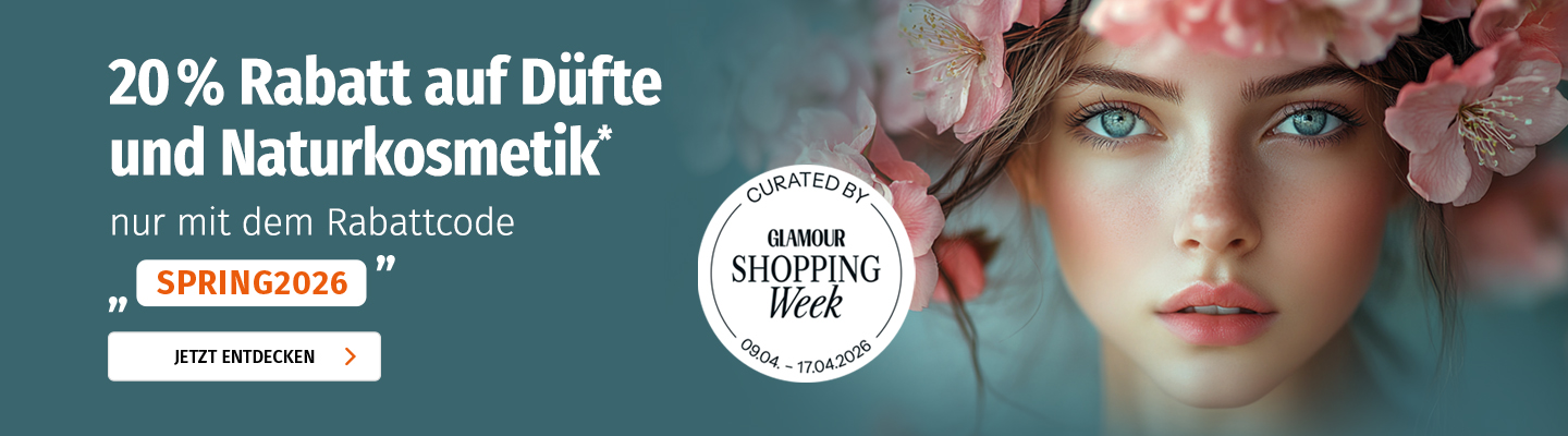 20% Rabatt auf Düfte und Naturkosmetik zur GLAMOUR Shopping-Week bei Müller