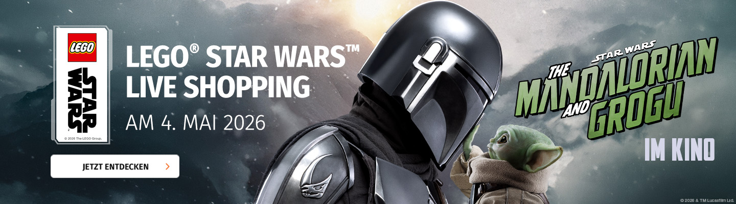 Sei dabei beim exklusiven Müller x LEGO Star Wars Live Shopping am 04. Mai