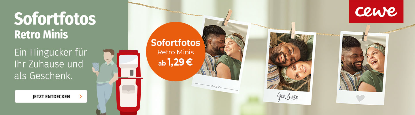 Ein Hingucker für Ihr Zuhause oder als Geschenk: die Retro Minis von CEWE