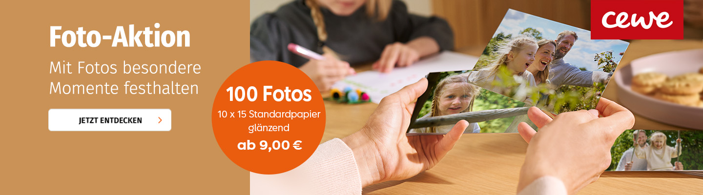 Sparen Sie mit der CEWE Fotoaktion im Müller Fotoservice
