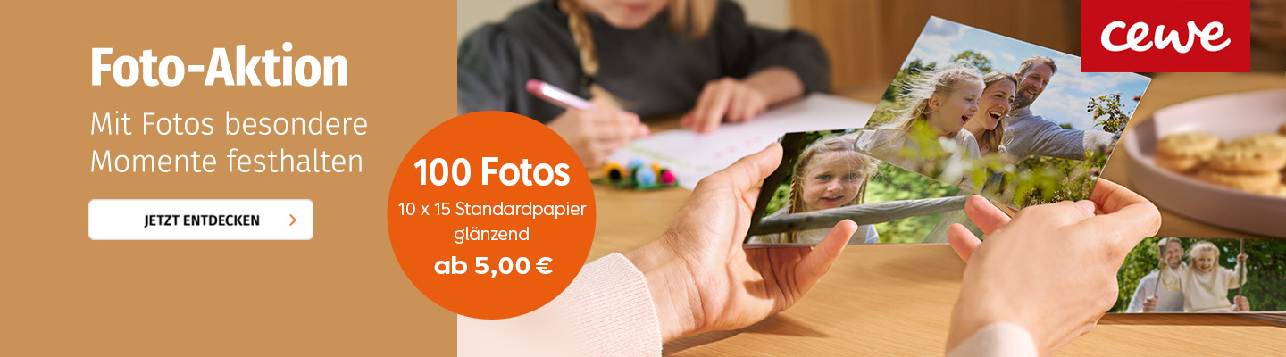 Sparen Sie mit der CEWE Fotoaktion im Müller Fotoservice