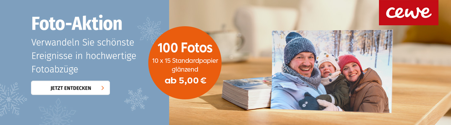 Verwandeln Sie Ihre schönsten Ereignisse in hochwertige Fotoabzüge mit der CEWE Fotoaktion
