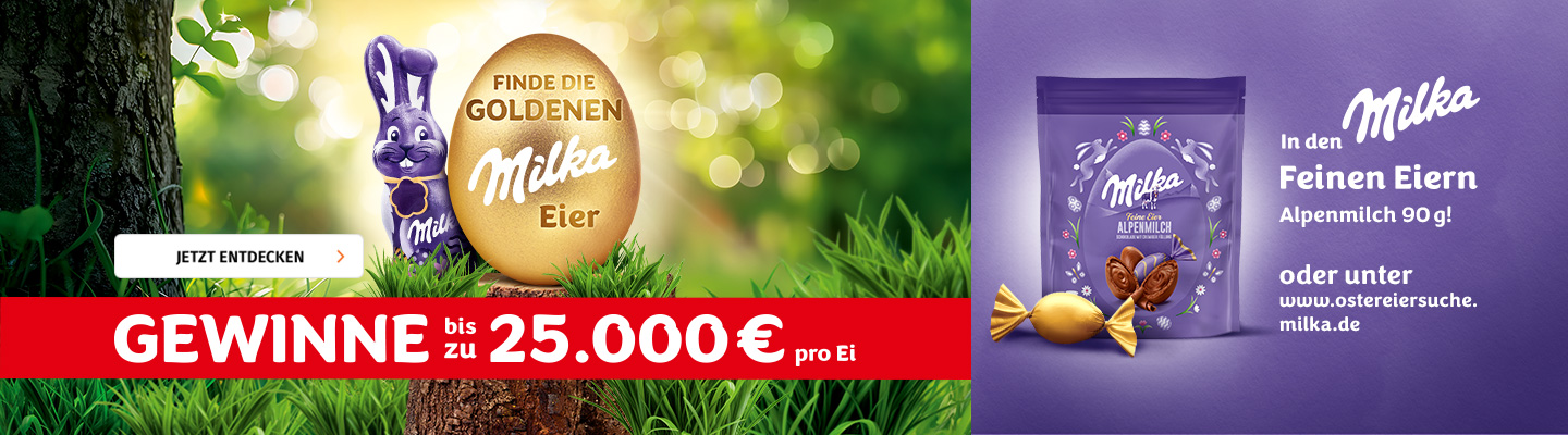 Finde die goldenen Milka Eier