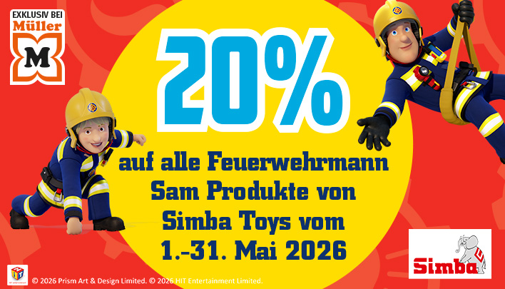 20% auf alle Feuerwehrmann Sam Produkte von Simba Toys
