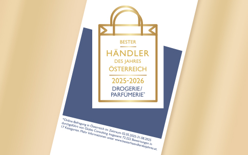 Auszeichnung für Müller als Händler des Jahres 25-26 im Beriche Drogerie + Parfümerie in Österreich