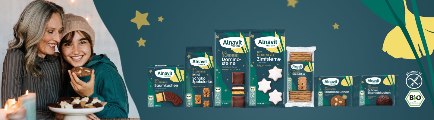 1 von 10 glutenfreien Weihnachtspaketen von Alnavit gewinnen