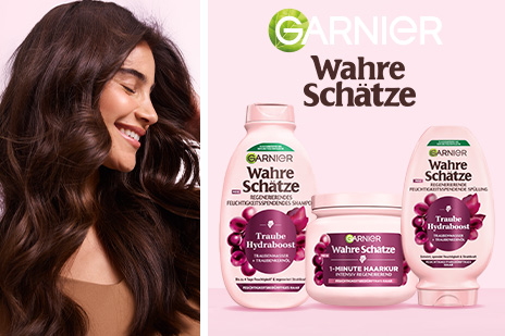 Wir verlosen 20 exklusive Produktpakete der neuen Wahre Schätze Traube Hydraboost Serie 