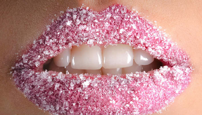 Frau, Lippen, Zucker, rosa