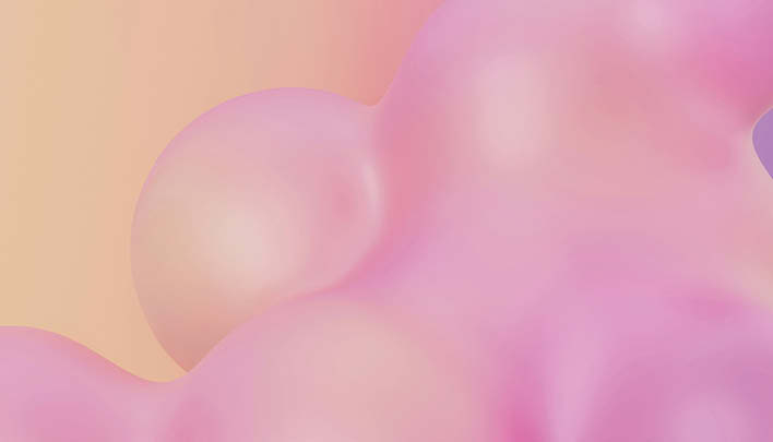 Organische Bubbles in Rosa