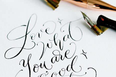 Papier mit Schönschrift