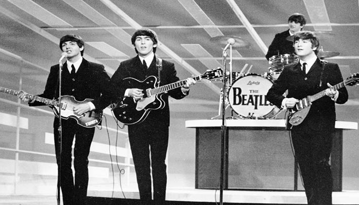 Beatles in schwarz-weiß