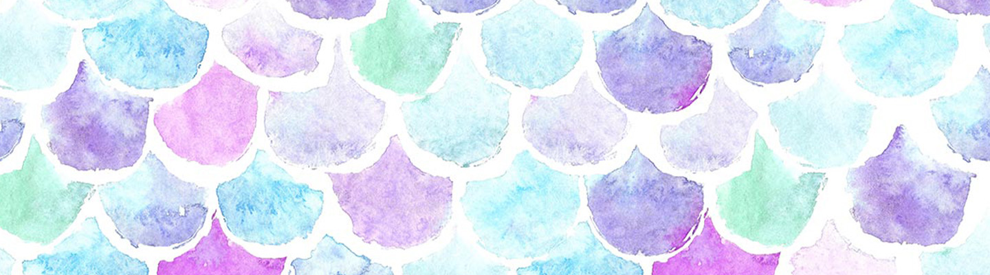 Muttertagskarte basteln, Motiv "Fischschuppen" in türkis- und lila-Tönen