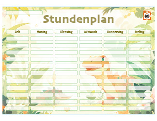Stundeplan mit Dinos zum Download