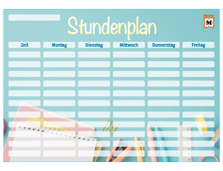 Stundenplan in Pastelltönen zum Download