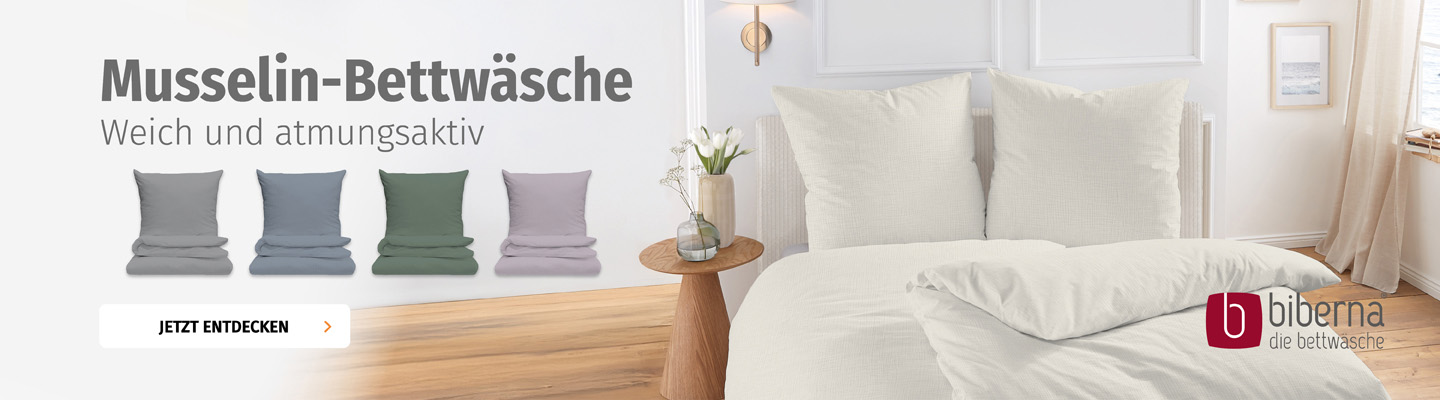 Banner biberna Musselin Bettwäsche
