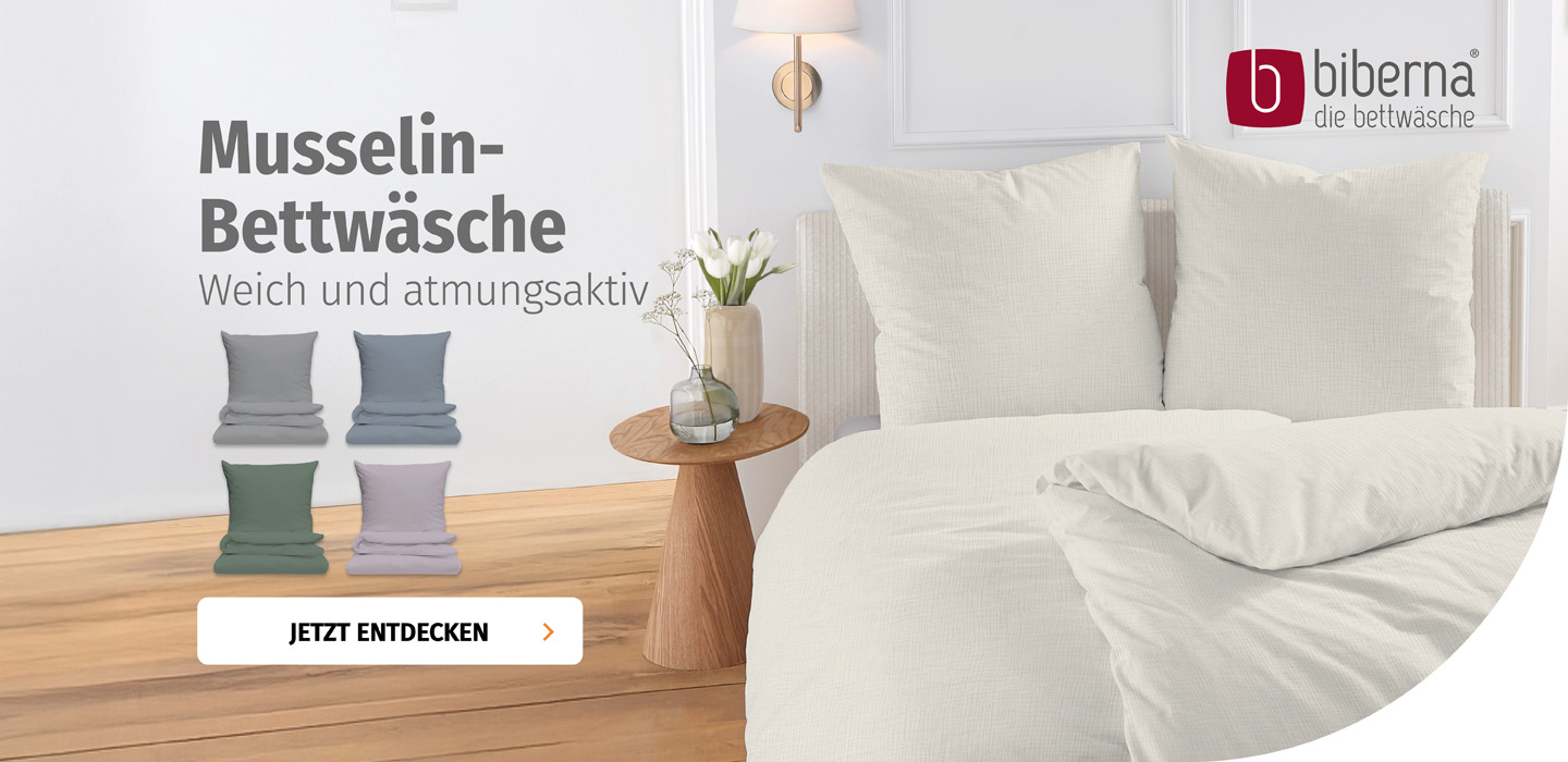 Slider biberna Musselin Bettwäsche