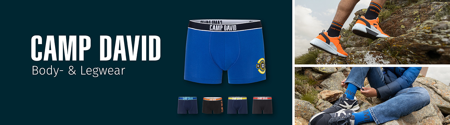 Markenbanner Camp David Socken und Wäsche