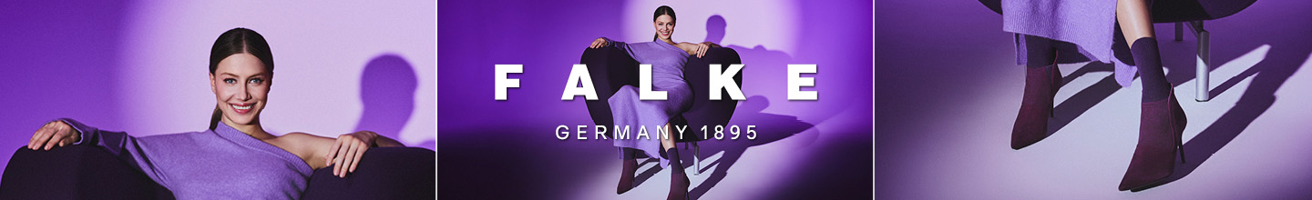 Markenbanner Falke Strümpfe Herbst/Winter-Kollektion 2025