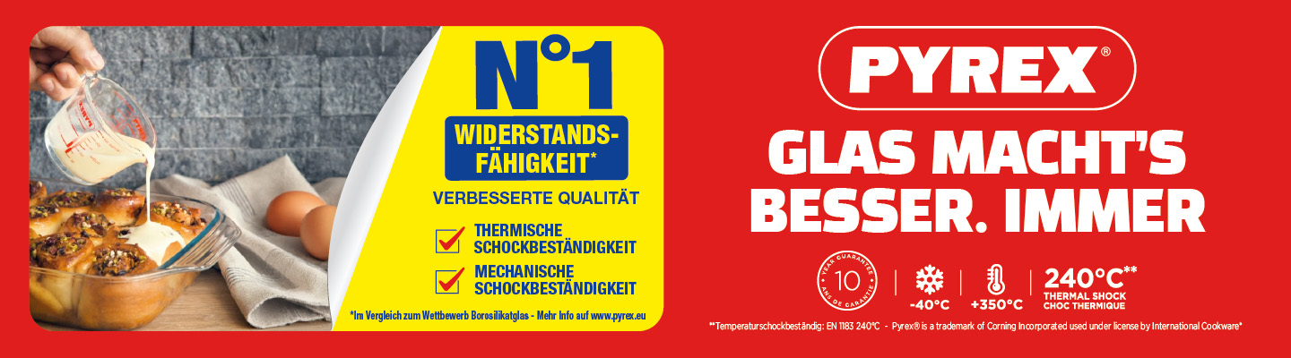 Pyrex Informationsbanner Auflaufformen