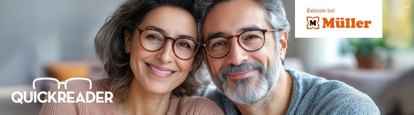 quickreader brillen exklusiv bei müller themenbanner