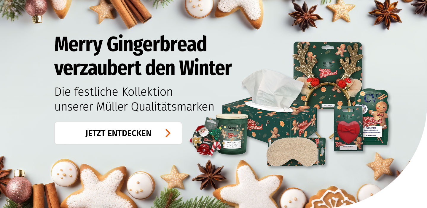 Merry Gingerbread! Festliche Kollektion Müller Qualitätsmarken