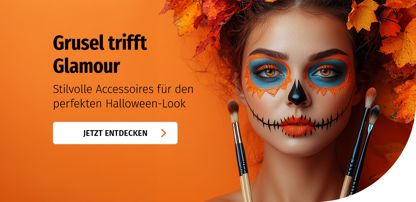 Slider Halloween Banner Pinsel und Make-up-Zubehoer für Halloween