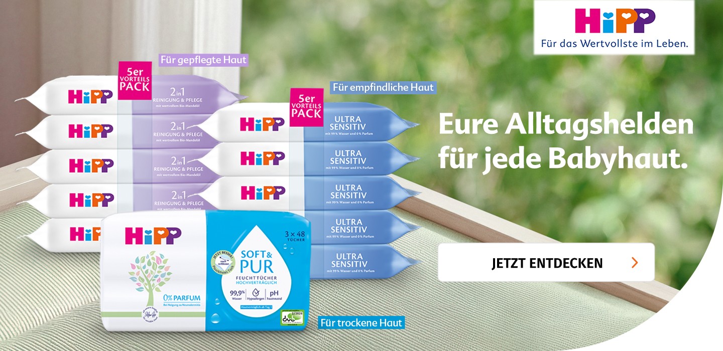 Hipp Feuchttücher für jede Babyhaut