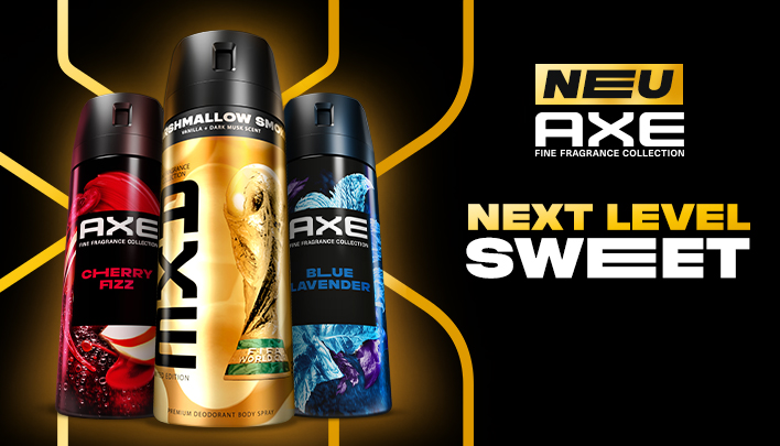 AXE Fine Fragrance Deos mit Cherry Fizz, Marshmallow Smoke und Blue Lavender