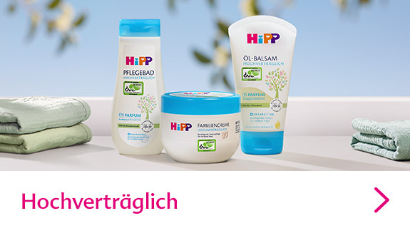 HiPP Pflegeprodukte für empfindliche Haut: Pflegebad, Creme und Ölbalsam