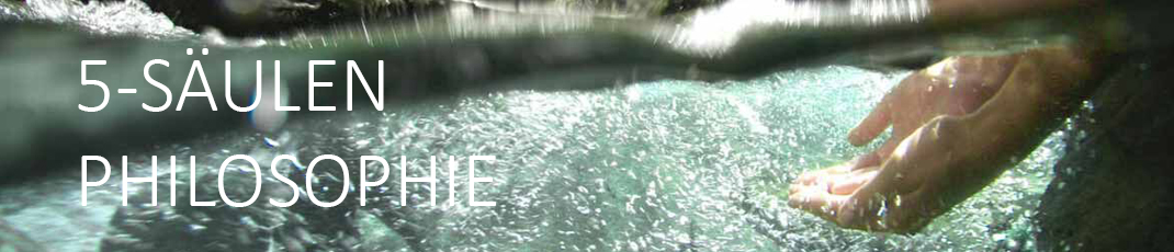 Hände tauchen in klares, fließendes Wasser in natürlicher Umgebung