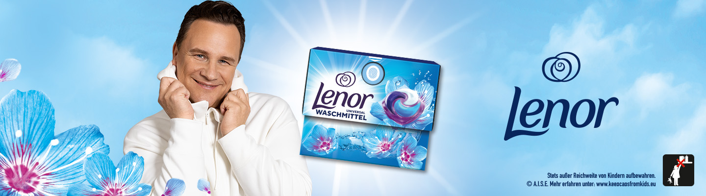 Lenor Universal Waschmittel Pods – kraftvolle Reinigung und langanhaltende Frische.
